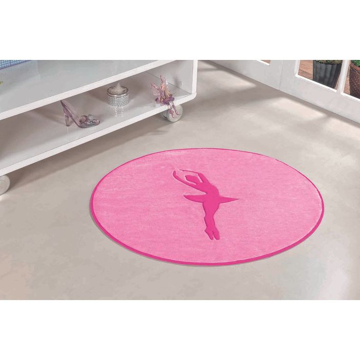Tapete Formato com Antiderrapante Bailarina - 78cm x 68cm - Rosa